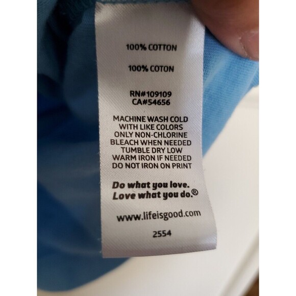 Life Is Good Fueled By Positive Energy Dog Crusher Lite Mens Size L Blue Cotton - Picture 14 of 15